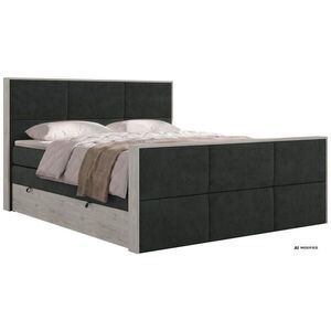 MKS POSTEL BOXSPRING DELNOR KING DUO 160/200 - Tmavě šedá Strukturovaná látka - Topper T25 - H4 obraz