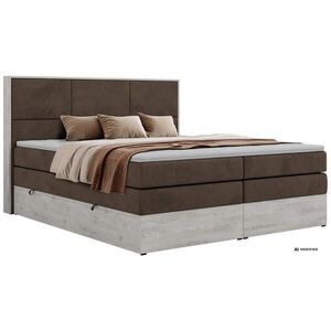 MKS POSTEL BOXSPRING DELNOR KING 200/200 - Hnědá Samet - Topper T25 - H3 obraz