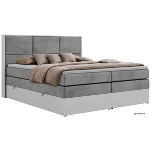 MKS POSTEL BOXSPRING DELVIT KING 160/200 - Světle šedá Samet - Topper Visco - H3 obraz
