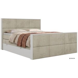 MKS POSTEL BOXSPRING DELVIT KING DUO 180/200 - Béžová Samet - Topper T25 - H4 obraz