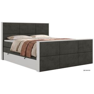 MKS POSTEL BOXSPRING DELVIT KING DUO 140/200 - Tmavě šedá Samet - Topper T25 - H4 obraz