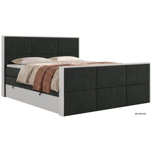 MKS POSTEL BOXSPRING DELVIT KING DUO 200/200 - Tmavě šedá Strukturovaná látka - Topper Visco - H3 obraz
