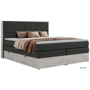 MKS POSTEL BOXSPRING DELNOR KING 160/200 - Tmavě šedá Strukturovaná látka - Topper Visco - H3 obraz