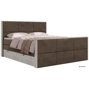 MKS POSTEL BOXSPRING DELNOR KING DUO 180/200 - Hnědá Samet - Topper Visco - H4 obraz