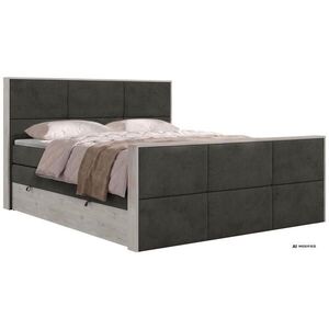 MKS POSTEL BOXSPRING DELNOR KING DUO 180/200 - Tmavě šedá Samet - Topper T25 - H4 obraz