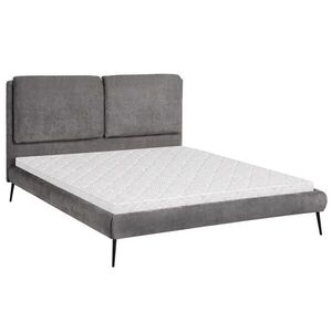 Beautysofa ČALOUNĚNÁ POSTEL Nuit, dvoulůžko 160x200 cm s pěnovou matrací 10 cm, žinylková látka, tmavě šedá obraz