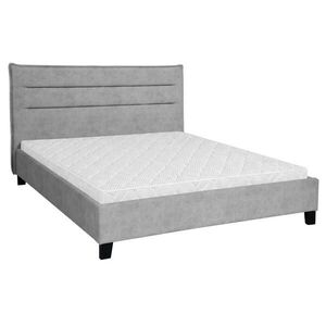 Beautysofa ČALOUNĚNÁ POSTEL Mane, s pěnovou matrací 10 cm, bez úložného prostoru, 160x200 cm, velurová látka, šedá obraz