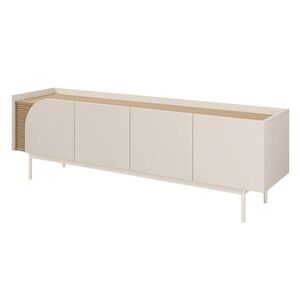 Beautysofa NÍZKÁ KOMODA Camel se 4 dvířky a rýhovaným detailem, 172 cm, jarní dub + Macadamia obraz
