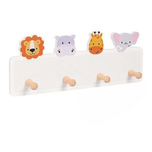 Relaxdays VĚŠÁK Barevný MDF borovicové dřevo 4 háčky 15x38 cm obraz