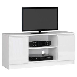 RAUMHIRSCH FURNITURE NÍZKÁ SKŘÍŇ Bílá, bílý lesk 55/120/40 obraz