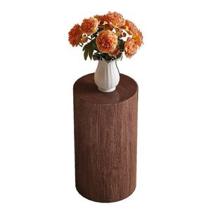 Modfu ODKLÁDACÍ stolek z MDF 30x30x55 cm ořechová barva kulatý, bez montáže a s nosností 90 kg obraz