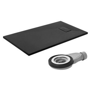 LuxeBath SPRCHOVÁ VANICKÁ 120x70 cm černá s odtokovou sadou z SMC obraz