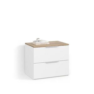 Livinity® KOMODA Piave Bílá/Sonoma 60 x 50 cm se 2 zásuvkami obraz