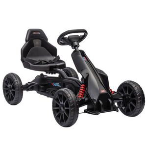 HOMCOM DĚTSKÝ ŠLAPACÍ GOKART, černý, plast, kov obraz