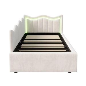 DĚTSKÁ POSTELKA/ROHOŽKA 90×200 cm Velvet White – Postel s LED osvětlením obraz