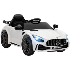 AIYAPLAY DĚTSKÉ elektrické auto, Mercedes, 3–5 km/h, dálkové ovládání, světla a hudba, bílé obraz