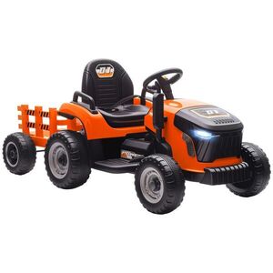 AIYAPLAY DĚTSKÉ ELEKTROAUTO 3 rychlosti s přívěsem, 2 motory, pro děti od 3 do 8 let, oranžové obraz