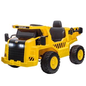 AIYAPLAY DĚTSKÝ elektrický traktor 12 V, traktor s dálkovým ovládáním, lopatka, žlutý obraz