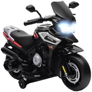 AIYAPLAY ELEKTRICKÁ MOTOCYKL PRO DĚTI 6V S 2 POMOCNÝMI KOLY, ČERNÁ obraz