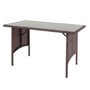 MCW POLY-RATTAN JÍDELNÍ STŮL obdélníkový hnědý obraz