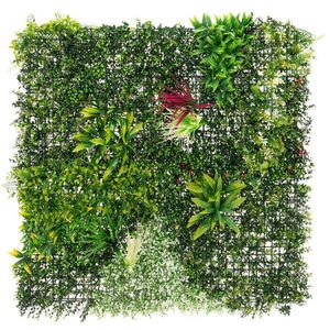 ECD-Germany NÁSTĚNNÝ PANEL S UMĚLÝMI ROSTLINAMI Tropical Glow 100x100 cm, zelený, z plastu obraz