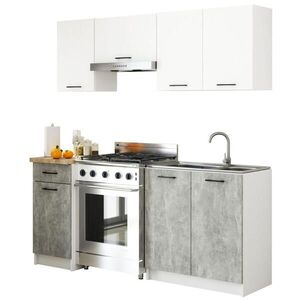 RAUMHIRSCH FURNITURE KUCHYŇSKÝ BLOK, bílý, beton 203/180/46 obraz