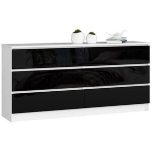 RAUMHIRSCH FURNITURE KOMODA bílá, černá lesklá 77/160/40 obraz