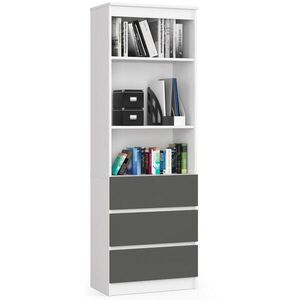 RAUMHIRSCH FURNITURE STOJANOVÝ REGÁL bílý, grafitově šedý 180/60/35 obraz
