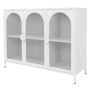 ML-DESIGN VITRÍNA z oceli 120x93x40 cm bílá se 3 dvířky obraz