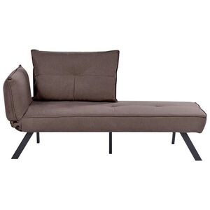 Beliani ČALOUNĚNÉ LEHÁTKO CHAISE LONGUE LEVOSTRANNÉ Látka Hnědé Rocamadour obraz