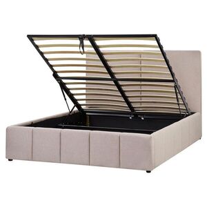 Beliani POSTEL s úložným prostorem 160/200 cm Látka Taupe Castelnavet obraz