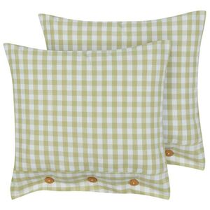 Beliani DEKORATIVNÍ polštář sada 2 ks Olivově zelený 45/45 cm Talya obraz
