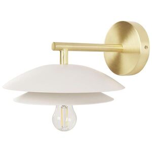 Beliani NÁSTĚNNÁ LAMPA Bílá/Zlatá Lasolo obraz