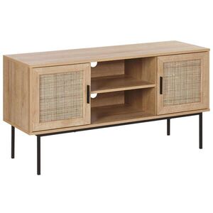 Beliani TV STOLEK Světle hnědý, Černý PASCO 39/120/63 cm obraz