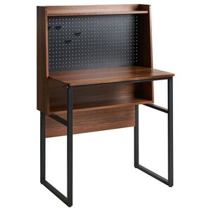 Beliani PSACÍ STŮL s děrovanou deskou Tmavě hnědý 84/48 cm Buxton obraz