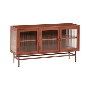 Beliani SIDEBOARD se skleněnými dveřmi Kov 115 cm Zlatohnědý Devon obraz