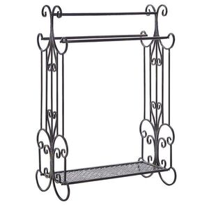 Beliani STOJAN NA RUČNÍKY Antik Look černý 60 x 90 cm Gladis obraz