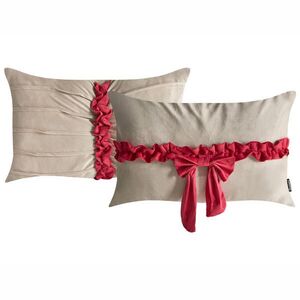 Beliani DEKORATIVNÍ POLŠTÁŘ sada 2 ks Taupe 50/30 cm Belle obraz