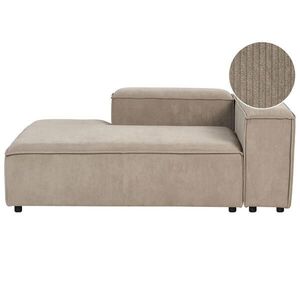 Beliani ČALOUNĚNÉ LEHÁTKO CHAISE LONGUE PRAVOSTRANNÉ Manšestr Světle hnědé Ardal obraz