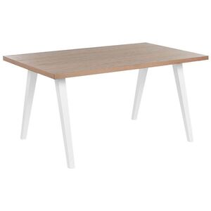 Beliani JÍDELNÍ STŮL 150/90/75 cm Světle hnědý, Bílý Obdélníkový Lenister obraz