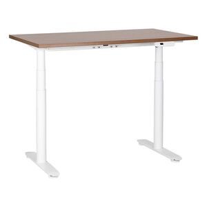Beliani PSACÍ STŮL hnědobílý 120/72 cm elektrický výškově nastavitelný Destin IV obraz