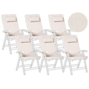Beliani VENKOVNÍ sedací polštář sada 6 ks Světle béžový 50/45 cm Java/Amantea Premium obraz