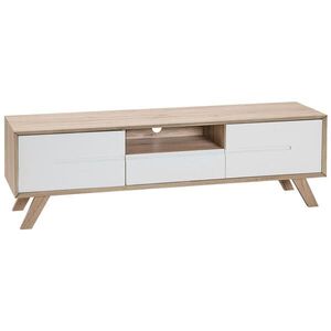 Beliani TV STOLEK Bílý, Světle hnědý FORESTER 40/150/45 cm obraz