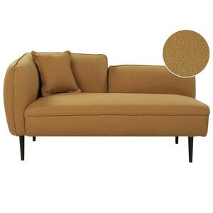 Beliani ČALOUNĚNÉ LEHÁTKO CHAISE LONGUE LEVOSTRANNÉ Bouclé Hořčicově žluté Chevannes obraz