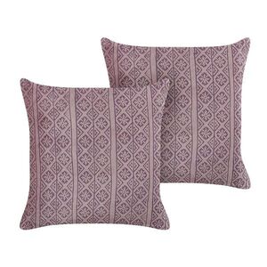 Beliani DEKORATIVNÍ POLŠTÁŘ sada 2 ks Růžový 45/45 cm Silybum obraz