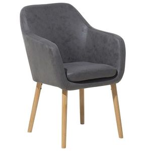 Beliani JÍDELNÍ ŽIDLE Umělá kůže Šedá Yorkville obraz
