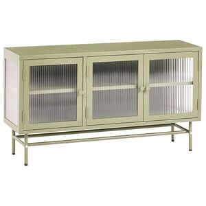 Beliani SIDEBOARD se skleněnými dveřmi Kov 115 cm Zelený Devon obraz