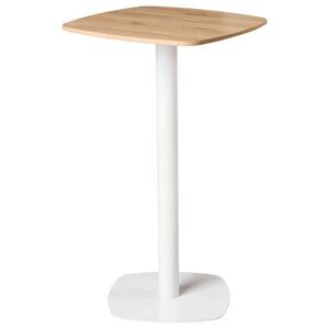 Beliani VYSOKÝ STŮL Světle hnědý/Bílý 60/60 cm Morella obraz
