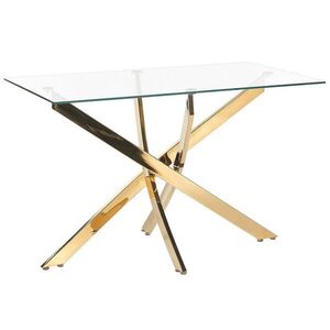 Beliani JÍDELNÍ STŮL 120/70/76 cm Zlatě zbarvený/Průhledný Maramo obraz