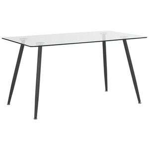 Beliani JÍDELNÍ STŮL 140/80/74 cm Průhledný, Černý Obdélníkový Midland obraz